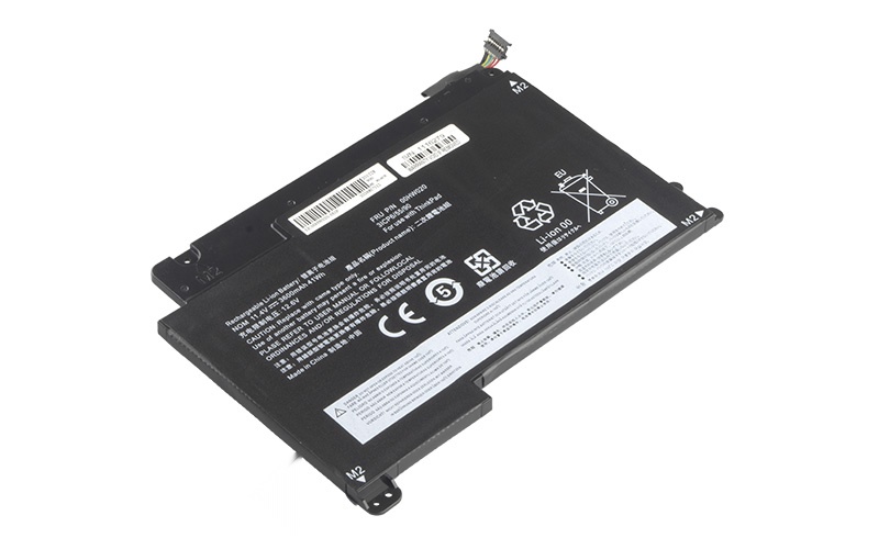 00HW020 00HW021 SB10F46458 SB10F46459 Battery for Lenovo ThinkPad P40 Yoga (20GQ) (20GR) ThinkPad Yoga 460 (20EL) - 11.4V 40Wh 3-Cell Li-Polymer – Front view top 45° angle