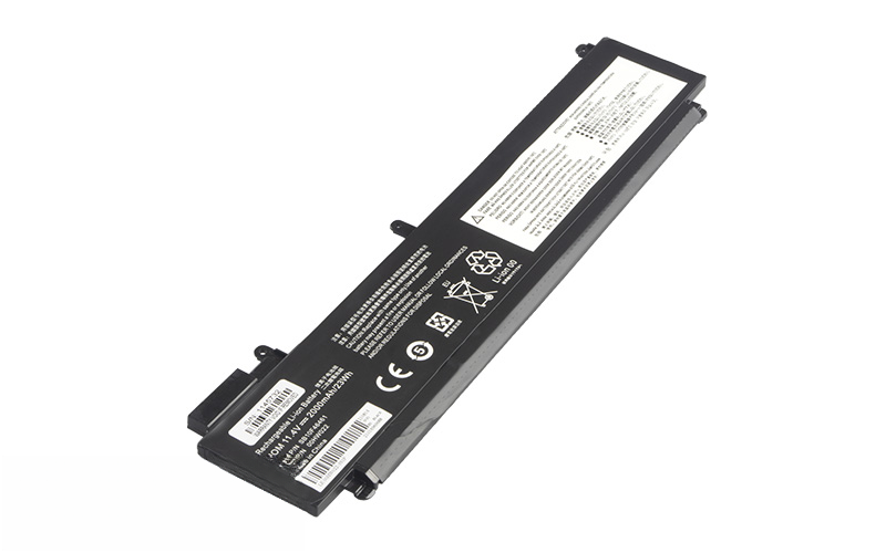 00HW023 00HW022 00HW036 SB10F46474 Battery for Lenovo ThinkPad T460s T470s (11.4V 23Wh 3-Cell Li-Polymer) – Front view top 45° angle