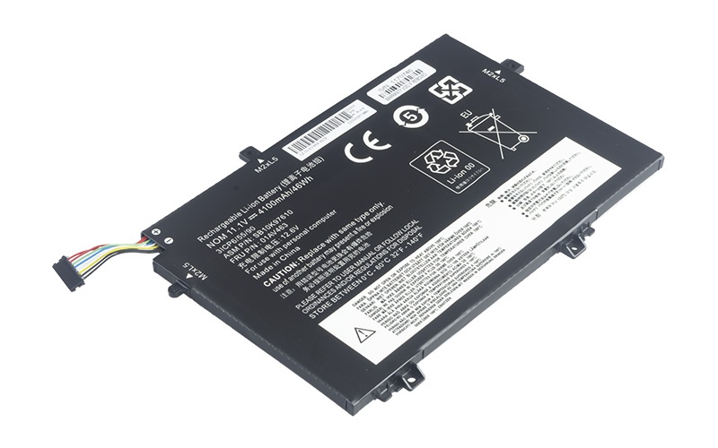01AV463 L17M3P54 L17M3P53 L17C3P52 Battery for Lenovo ThinkPad L480 L580 (11.1V 45.5Wh 3-Cell Li-Poly) – Front view top 45° angle