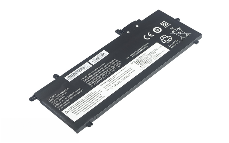 01AV470 L17L6P70 L17L6P72 SB10K97617 Battery for Lenovo ThinkPad X280 Type 20KF (11.4V 44Wh 6-cell Li-Poly) – Front view top 45° angle