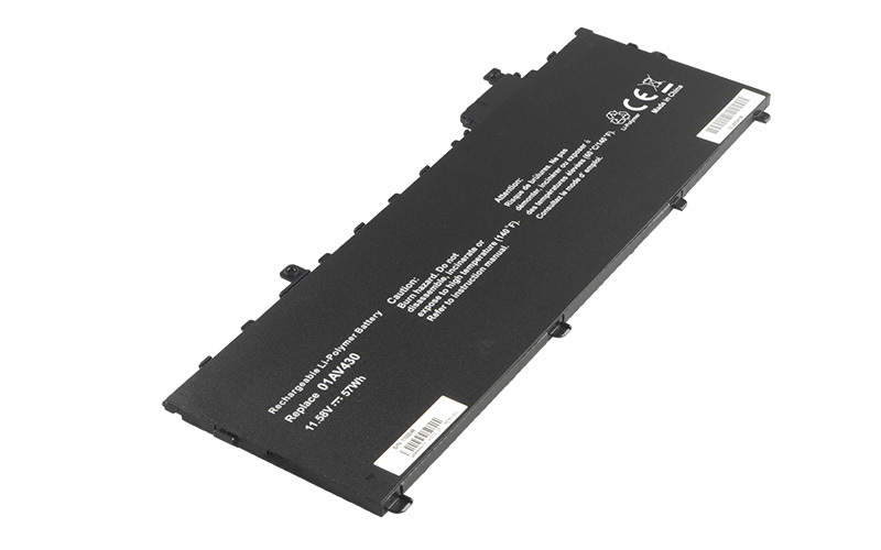 01AV494 01AV430 Battery for Lenovo ThinkPad X1 Carbon 6th Gen Type 20KH 20KG (11.55V 55Wh 3-Cell Li-Poly) – Front view top 45° angle