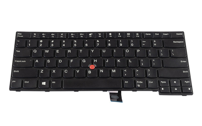 01AX030 01AX070 SN20K93155 Keyboard for Lenovo ThinkPad E470 E475 (with center track point) – Front view – keys & layout