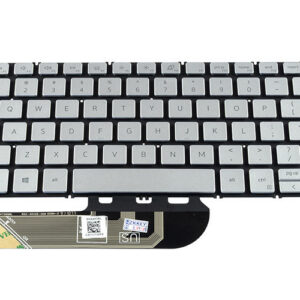 02RVRV DLM18J6 PK132KD1B00 Keyboard for Dell Inspiron 7490 5401 5402 5405 5408 5409 (Silver with backlit keys) – Front view – keys & layout
