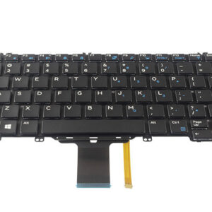 0346TJ Keyboard for Dell Latitude 7280 7290 7380 7389 7390 (with back-lit keys) – Front view – keys & layout
