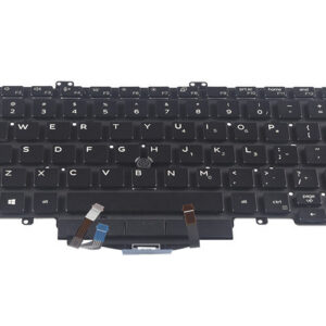 03C7CJ Keyboard for Dell Latitude 5410 (with track point and backlit keys) – Front view – keys & layout