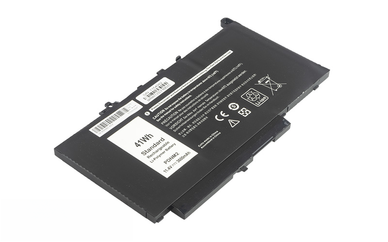 0579TY F1KTM PDNM2 Battery for Dell Latitude E7470 E7270 (11.4V 41Wh 3-Cell Li-Polymer) – Front view top 45° angle