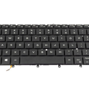 06Y7DJ Keyboard for Dell XPS 13 9370 9380 7390 (with backlit keys) – Front view – keys & layout