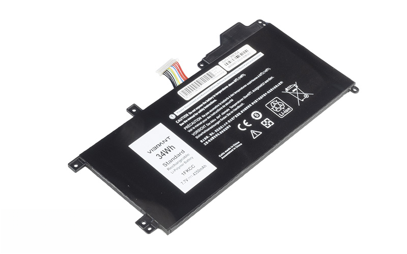 09NTKM 1FKCC KWWW4 Battery for Dell Latitude 7200 2-in-1 5295 2-in-1 (7.7V 33Wh 2-Cell Li-Poly) – Front view top 45° angle