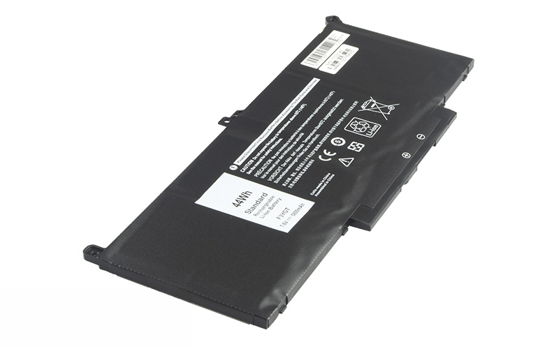 0F3YGT DM3WC 0MYJ96 Battery for Dell Latitude 12 7290 13 7280 7390 (7.4V 53Wh 4-Cell Li-Poly) – Front view top 45° angle