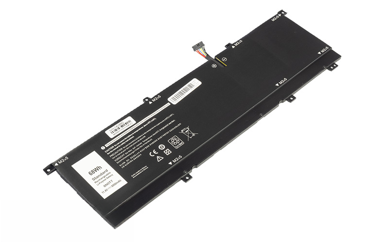 0TMFYT 8N0T7 Battery for Dell Precision 5530 2-in-1 XPS 15 9575 2-in-1 (11.4V 64Wh 6-Cell Li-Poly) – Front view top 45° angle