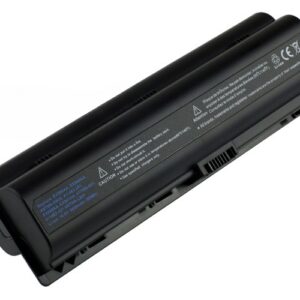 10.8V 112Wh 12-Cell Battery for HP G6000 G7000 HP Pavilion DV2000 DV6000 Compaq Presario V3000 V6000 (P/N: EV089AA HSTNN-C17C HSTNN-DB31 HSTNN-DB32 HSTNN-IB32 HSTNN-IB42 HSTNN-Q21C HSTNN-W34C) – Front view top 45° angle