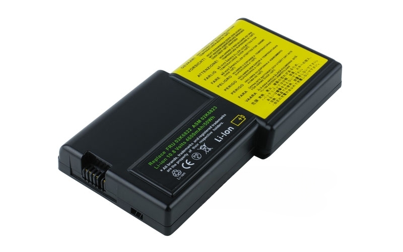 10.8V 4400mAh/48Wh 6-Cell Battery for IBM ThinkPad R30 R31 (P/N: 02K6821 02K6822 02K6823 02K6824 02K6825 02K6829 02K6830 02K6831 02K6832) – Front view top 45° angle