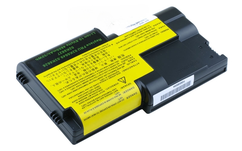 10.8V 4600mAh/50Wh 6-Cell Battery for IBM ThinkPad T20 T21 T22 T23 T24 (P/N: FRU 02K6626 FRU 02K7030 FRU 02K7032 FRU 02K6627 02K6620 02K6621 02K6644 02K6645 02K6649 02K7025 02K7026 02K7028 08K8026) – Front view top 45° angle