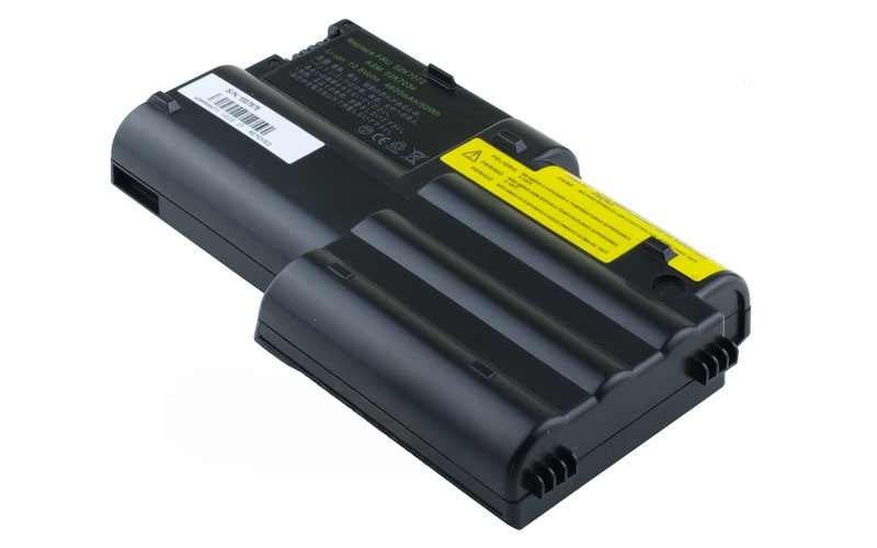 10.8V 4600mAh/50Wh 6-Cell Battery for IBM ThinkPad T30 Series (P/N: 02K7034 02K7037 02K7038 02K7050 02K7051 02K7073 02K7072) – Front view top 45° angle