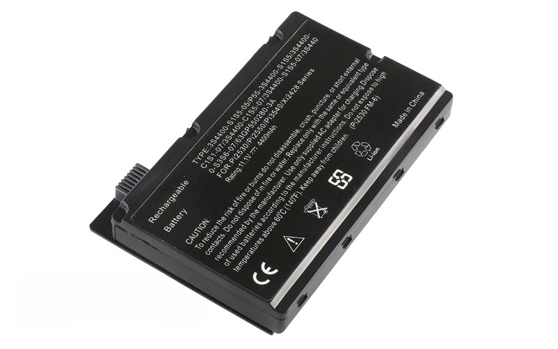 10.8V 49Wh 6-Cell Battery for Fujitsu Siemens Amilo Pi2530 Pi2540 Pi2550 Pi2515 Pi3525 Pi3540 Xi2528 (P/N: 3S4400-S1S5-05 3S4400-S3S6-07) – Front view top 45° angle
