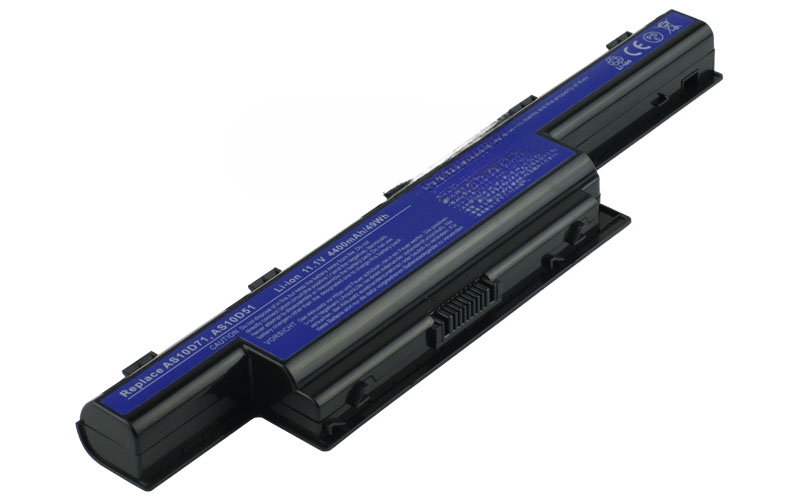 10.8V 5200mAh/56Wh 6-Cell Battery for Acer Aspire 4771 5741 5742 7750 Acer TravelMate 4750 7740 7750 8472T (P/N: AS10D31 AS10D51 AS10D71) – Front view top 45° angle