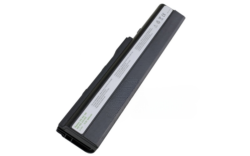 10.8V 5200mAh/56Wh 6-Cell Battery for ASUS K52 K42 N82 X42 X52 A40 A42 (P/N: A31-K52 A32-K52 A32-N82 A41-K52 A42-K52 A42-N82) – Front view top 45° angle