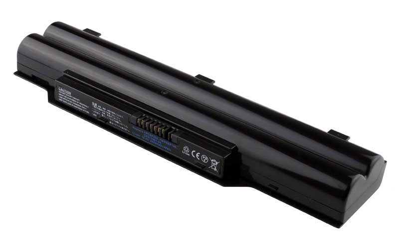 10.8V 5200mAh/56Wh 6-Cell Battery for Fujitsu LifeBook A530 A531 AH530 AH531 LH520 LH530 (P/N: FPCBP250AP FMVNBP186 CP477891-01) – Front view top 45° angle