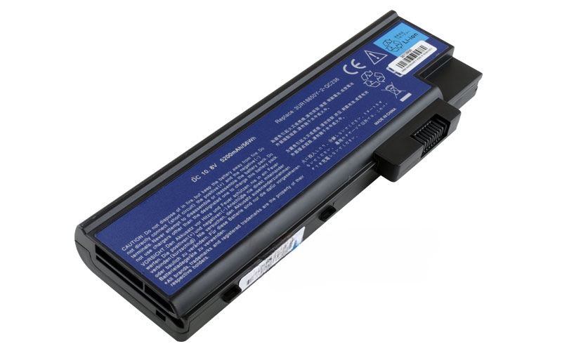 10.8V 5200mAh/56Wh 6-Cell Battery for Gigabyte W511A W511U (P/N: SQU-501) – Front view top 45° angle
