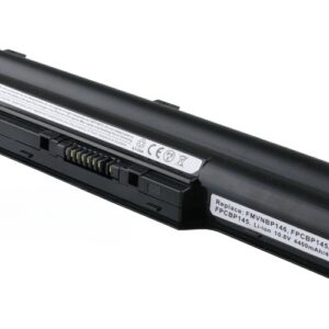 10.8V 56Wh 6-Cell Battery for Fujitsu LifeBook E8310 S6310 S7110 SH760 (P/N: FPCBP145AP FPCBP219AP FPCBP283AP) – Front view top 45° angle