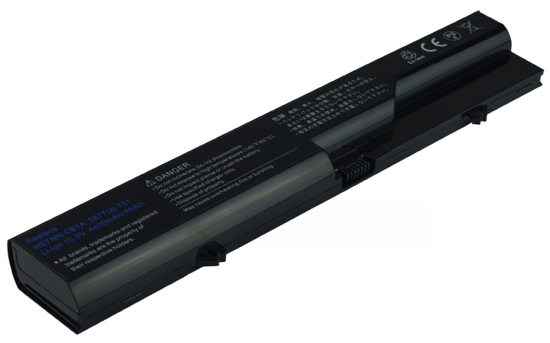 10.8V 56Wh 6-Cell Battery for HP 420 620 625 HP ProBook 4320s 4520s 4525s Compaq 420 620 (P/N: BQ350AA HSTNN-Q78C HSTNN-UB1A) – Front view top 45° angle
