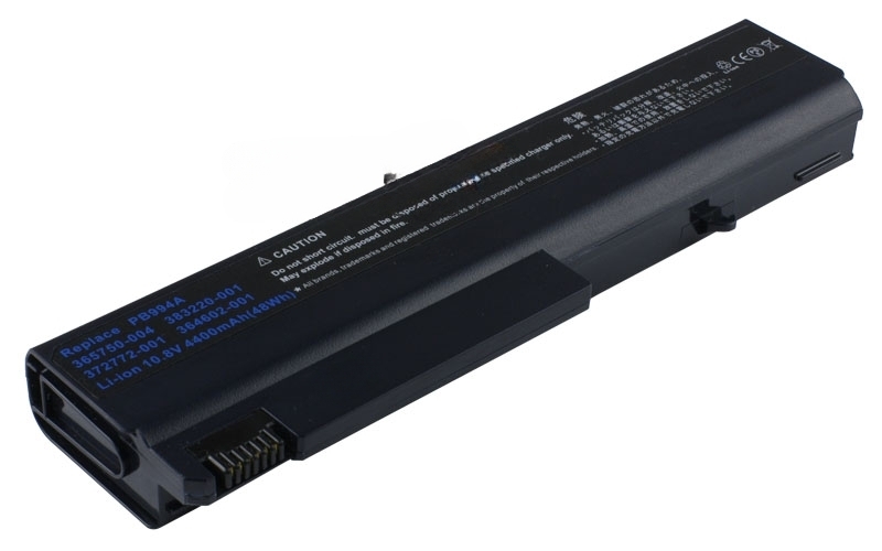 10.8V 56Wh 6-Cell Battery for HP Compaq 6510b 6515b 6710b 6910p nc6110 nc6320 nx6110 nx6310 (P/N: PB994A HSTNN-DB05 HSTNN-DB16 HSTNN-IB08 HSTNN-LB08 HSTNN-UB05) – Front view top 45° angle