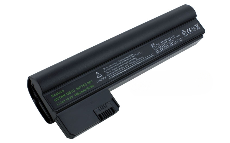 10.8V 56Wh 6-Cell Battery for HP Mini 110-3000 Compaq Mini 110-3000 CQ10-500 CQ10-400 (P/N: HSTNN-DB1U 607762-001 WQ001AA 607763-001) – Front view top 45° angle