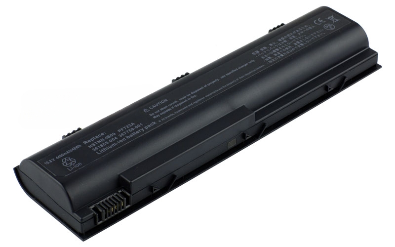 10.8V 56Wh 6-Cell Battery for HP Pavilion DV1000 DV4000 DV5000 HP G3000 G5000 Compaq Presario C300 C500 V2000 V4000 V5000 (P/N: HSTNN-DB17 HSTNN-LB09 HSTNN-OB17 HSTNN-UB09 PF723A) – Front view top 45° angle