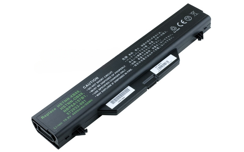 10.8V 56Wh 6-Cell Battery for HP ProBook 4510s 4515s 4710s (P/N: 572032-001 HSTNN-LB88 HSTNN-OB88 HSTNN-XB88 NBP8A157B1) – Front view top 45° angle