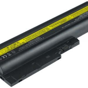 10.8V 56Wh 6-Cell Battery for IBM ThinkPad R60 R61 R61i T60 T60p T61 T61p Lenovo ThinkPad R61 R61i T61 T61p R500 T500 W500 (P/N: FRU 92P1139 ASM 92P1140 FRU 42T4504 FRU 42T4513 40Y6799) – Front view top 45° angle