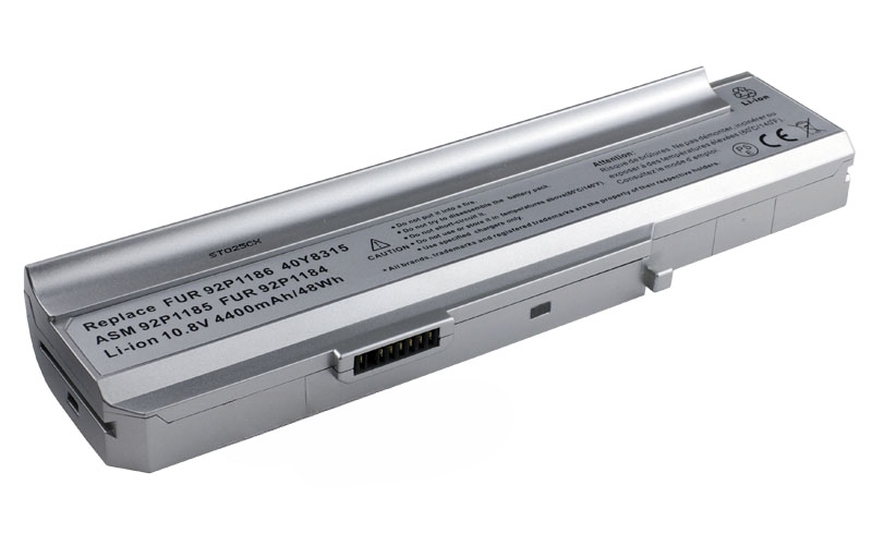10.8V 56Wh 6-Cell Battery for Lenovo 3000 Series C200 N100 N200 (P/N: 40Y8315 40Y8322 FRU 42T5216 ASM 42T5217 ASM 92P1183) – Front view top 45° angle