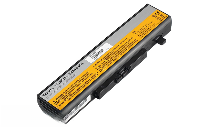 10.8V 56Wh 6-cell battery for Lenovo IdeaPad G580 Y580 Y480 Z580 (P/N: L11M6Y01) – Front view top 45° angle