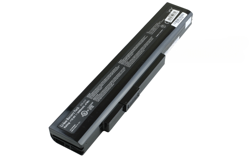 10.8V 56Wh 6-Cell Battery for MSI&nbsp;CR640 CX640 A6400 (P/N: A32-A15 A41-A15 A42-A15 A42-H36) – Front view top 45° angle
