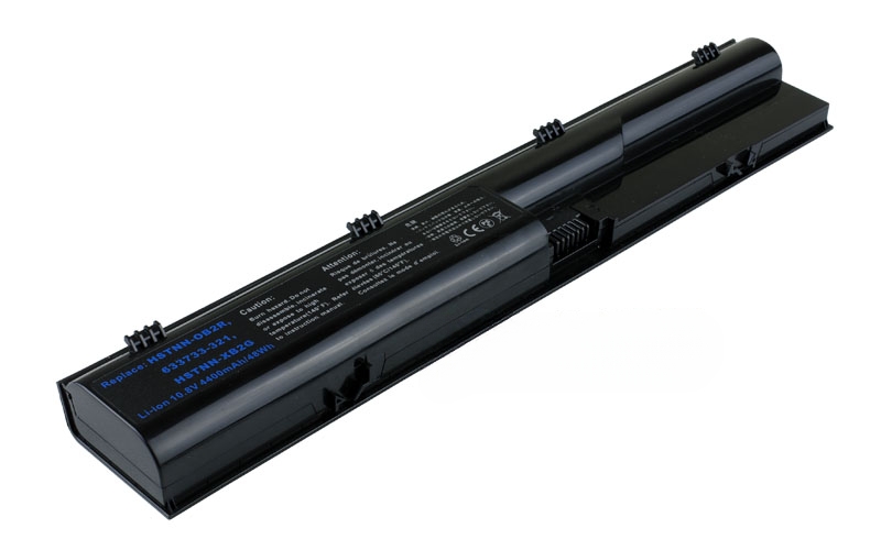 10.8V 58Wh 6-Cell Battery for HP ProBook 4530s 4535s 4430s 4435s 4540s (P/N: HSTNN-DB2R HSTNN-IB2R HSTNN-LB2R HSTNN-OB2R HSTNN-XB2E HSTNN-XB2F 633733-321 633805-001) – Front view top 45° angle