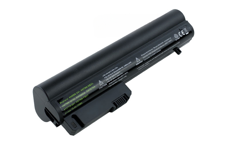 10.8V 84Wh 9-Cell Battery for HP EliteBook 2530p 2540p HP Compaq 2510p NC2400 NC2410 (P/N: 404887-241 HSTNN-FB21 RW556AA HSTNN-DB22 441675-001 EH767AA EH768AA) – Front view top 45° angle