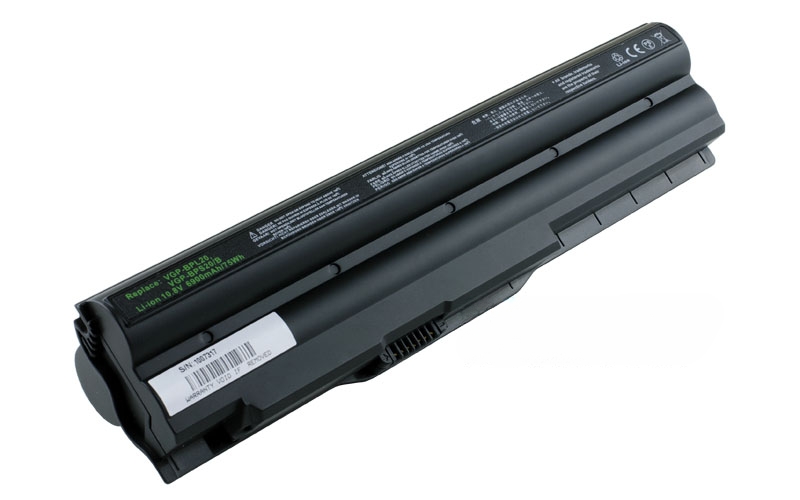 10.8V 84Wh 9-Cell Battery for Sony VAIO VPC-Z115FC VPC-Z119GC VPC-Z135GG VPC-Z137FC VPC-Z138GC VPC-Z139GG VPC-Z13AGJ VPC-Z14ZHJ (P/N: VGP-BPL20 VGP-BPS20B VGP-BPS20/B) <strong><span style= – Front view top 45° angle