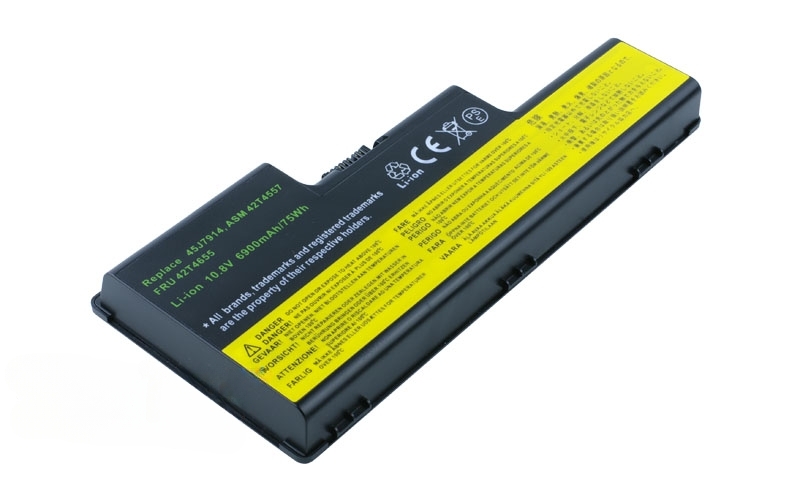 10.8V 9-Cell Battery for Lenovo ThinkPad W700 W701 (P/N: FRU 42T4556 ASM 42T4557 45J7914 FRU 42T4558 ASM 42T4559 FRU 42T4655) – Front view top 45° angle