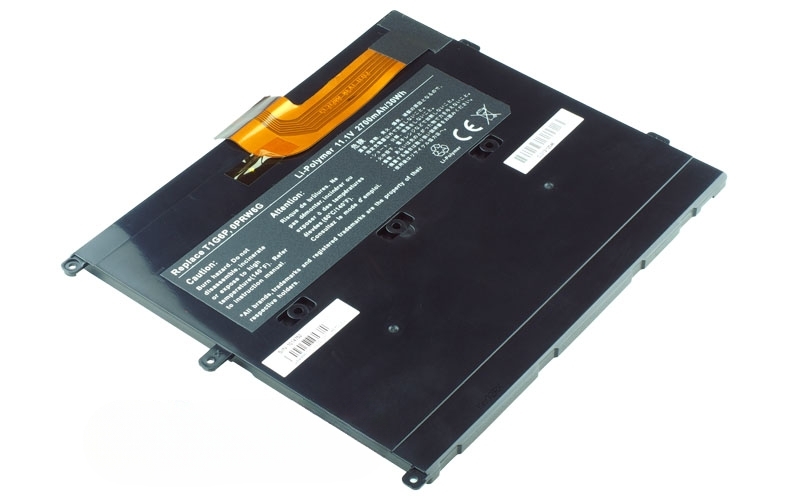 11.1V 2700mAh/30Wh Li-Polymer Battery for Dell Vostro V13 V13z V130 V1300 (P/N: 0449TX 0NTG4J 0PRW6G PRW6G T1G6P) – Front view top 45° angle