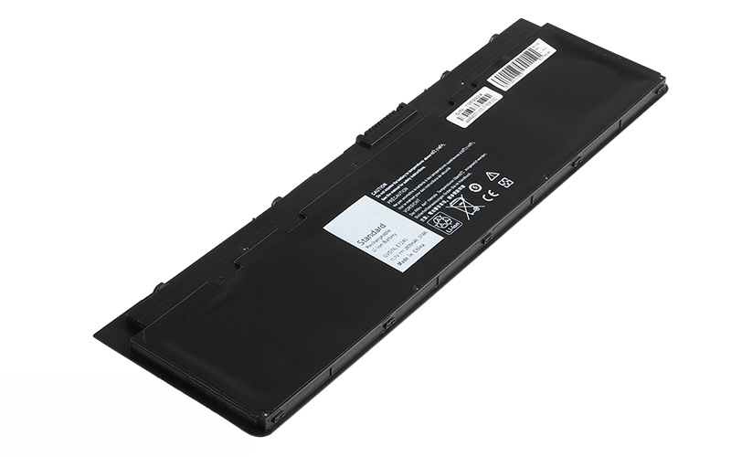 11.1V 30Wh 3-Cell Li-Polymer Battery for Dell Latitude E7240 E7250 (P/N: WD52H KWFFN J31N7 451-BBFW 0J31N7) – Front view top 45° angle