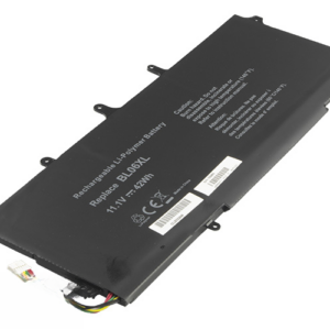 11.1V 42Wh 3-Cell Li-Poly Battery for HP EliteBook Folio 1040 G2 G1 G0 (P/N: BL06XL BL06042XL 722236-2C1 722297-005) – Front view top 45° angle