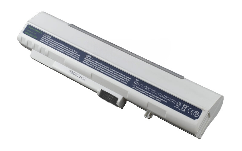 11.1V 4400mAh/49Wh 6-Cell Battery for Acer Aspire One A110 A150 A150 D250 D210 (P/N: UM08A31 UM08A51 UM08A72 UM08B73 UM08B74) – Front view top 45° angle