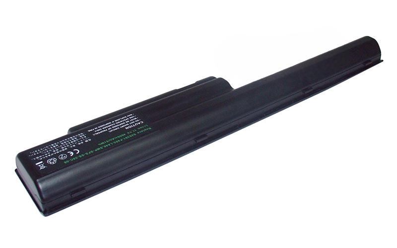 11.1V 4400mAh/49Wh 6-Cell Battery for Fujitsu Siemens Esprimo Mobile D9500 M9400 U9200 (P/N: S26391-F405-L840 SMP-SFS-SS-26C-06) – Front view top 45° angle