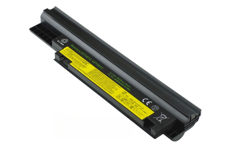 11.1V 4600mAh/51Wh 6-Cell Battery for Lenovo ThinkPad Edge 13" E30 E31 (P/N: FRU 42T4812 FRU 42T4813 FRU 42T4815 FRU 42T4858 FRU 57Y4565) – Front view top 45° angle
