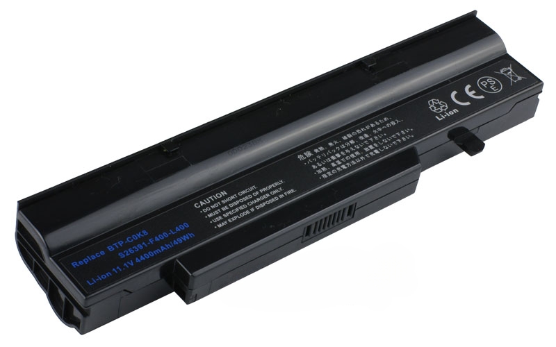 11.1V 49Wh 6-Cell Battery for ASUS F2 F3 F3Ja F3P F3Se M51 Z53 (P/N: A32-F5 90-NI111B1000 90-NI111B1000Y 90-NIA11B1000) – Front view top 45° angle