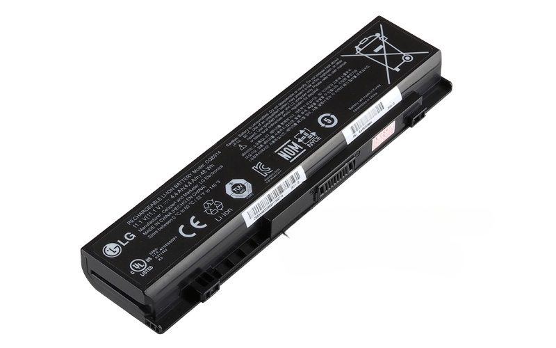 11.1V 49Wh 6-Cell Battery for LG P420 (P/N: SQU-1007 CQB914) – Front view top 45° angle