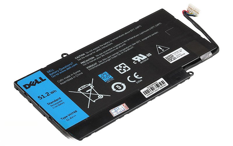 11.1V 50Wh Li-Poly battery for Dell Vostro 5470 5460 5560 Inspiron 14-5439 (P/N: VH748 DXR10) – Front view top 45° angle