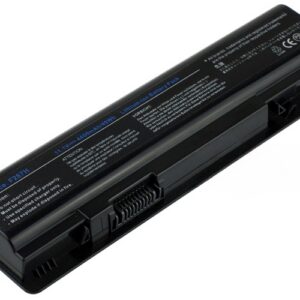 11.1V 5200mAh/58Wh 6-Cell Battery for Dell Inspiron 1410 Dell Vostro 1014 1015 A840 A860 (P/N:312-0818 451-10673 F286H F287F F287H R988H) – Front view top 45° angle