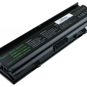11.1V 5200mAh/58Wh 6-Cell Battery for Dell Inspiron 14V 14VR N4020 N4030 (P/N: 0KCFPM 0M4RNN 312-1231 FMHC10 KG9KY TKV2V) – Front view top 45° angle