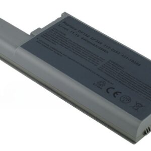 11.1V 5200mAh/58Wh 6-Cell Battery for Dell Latitude D820 D830 Dell Precision M65 M4300 (P/N: GX047 YD626 DF192 451-10308 312-0401) – Front view top 45° angle