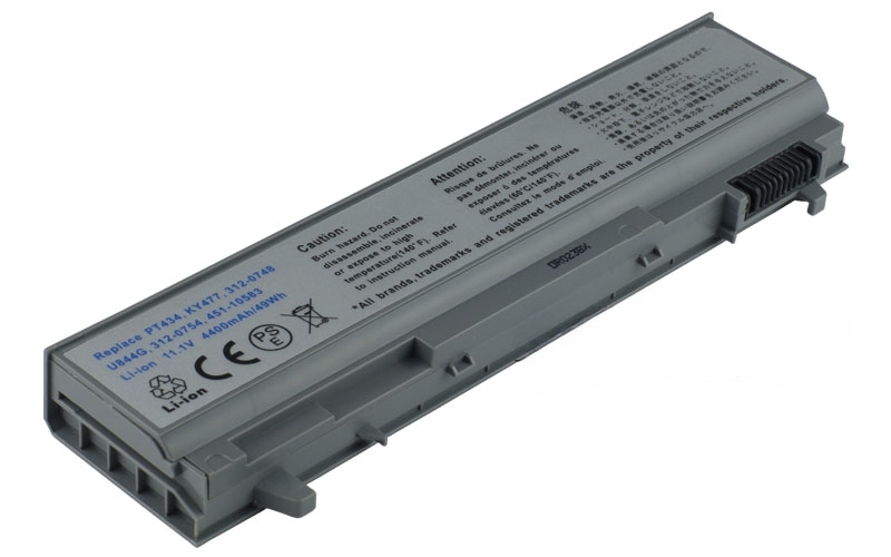 11.1V 5200mAh/58Wh 6-Cell Battery for Dell Latitude E6400 E6410 E6500 Dell Precision M2400 M4400 (P/N: 312-0748 312-0754 312-0917 451-10583 KY477 PT434 U844G) – Front view top 45° angle